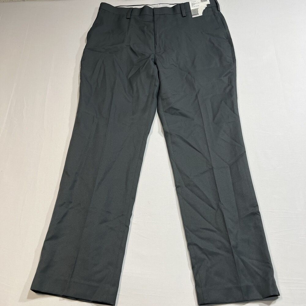 NWT Louis Raphael Tailored Men's Dress Pants 38x32 Gray Flat Front Slacks Poly